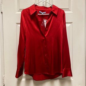Antonio Melani NEW Red 100% Silk Blouse, size M